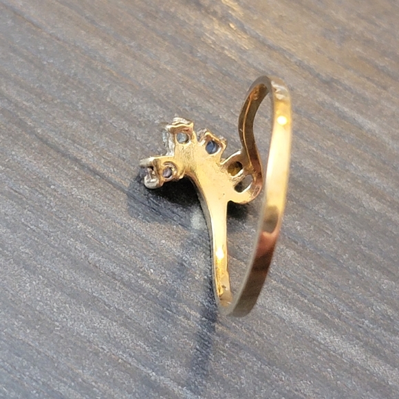 Vintage Small Set Multi-Gemstone Gold Plated Ring Size 7 Signed Sample - Picture 6 of 11